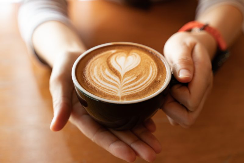 cappuccino, latte art serce