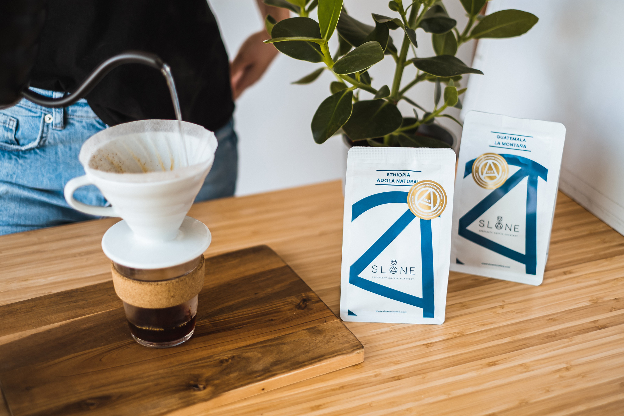 parzenie kawy Sloane w dripperze V60