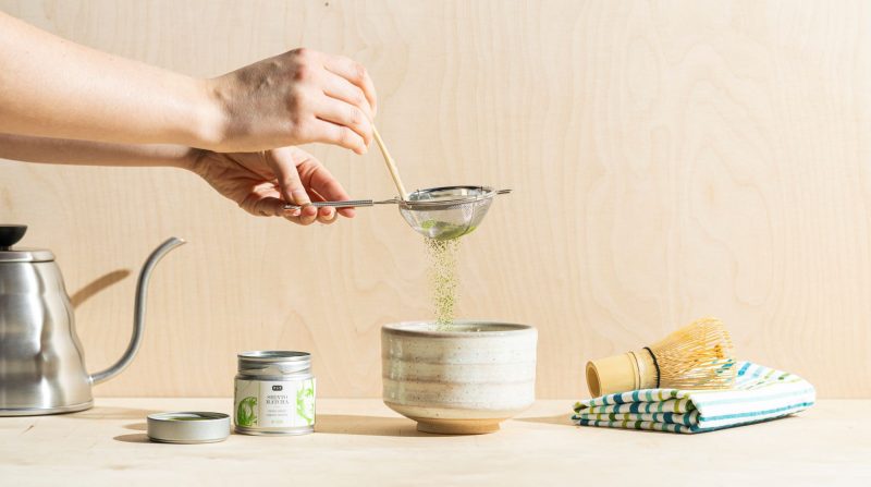 matcha à la caféine en poudre