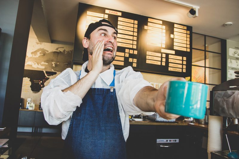 Barista shouting