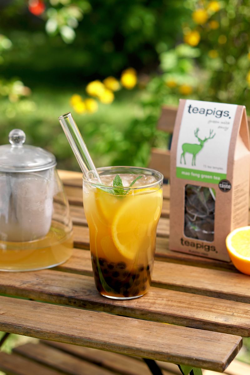 bubble tea z syropem owocowym