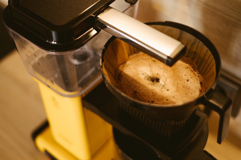 preparing coffee in a coffee machine