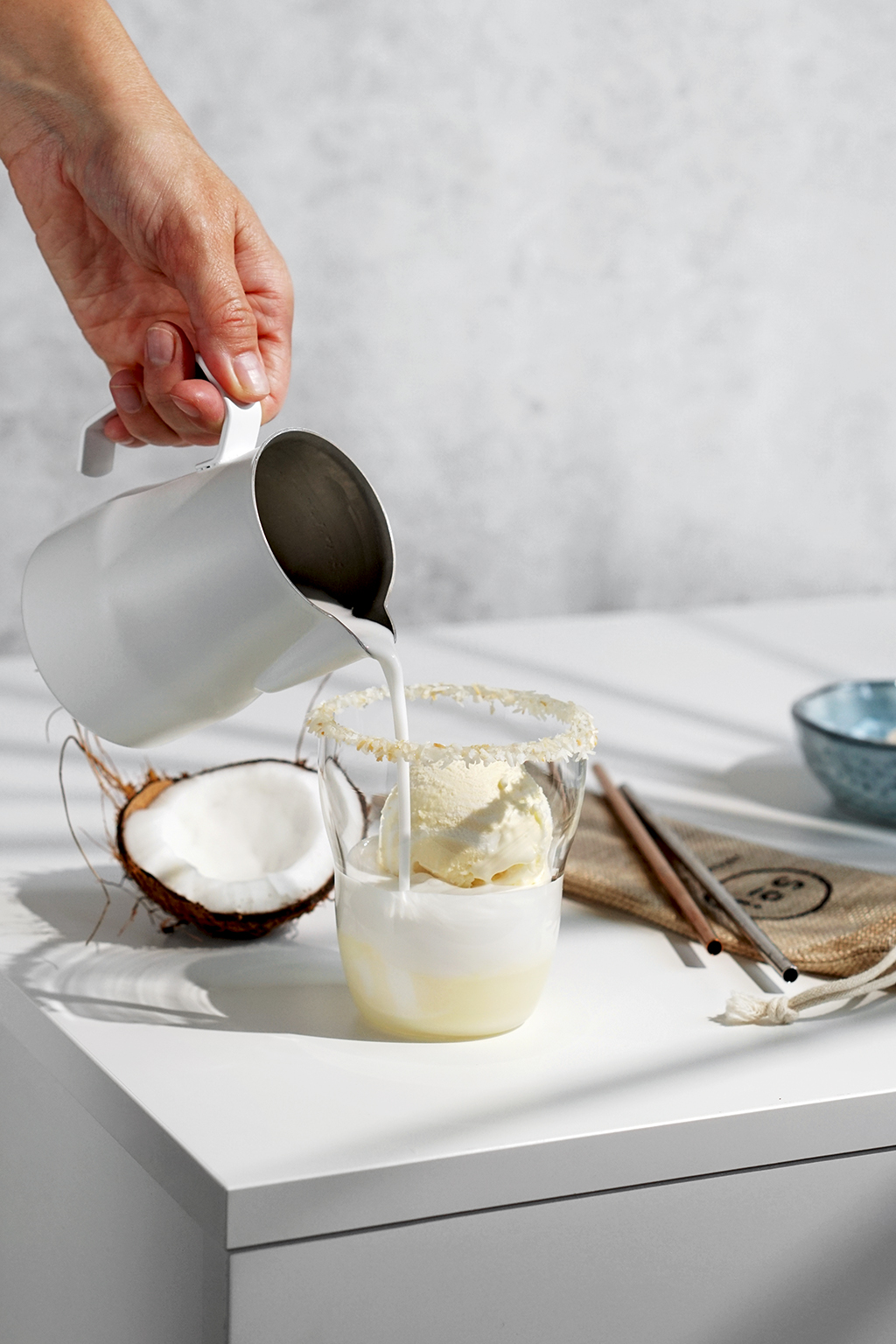 przepis na kawę mrożoną z mlekiem kokosowym