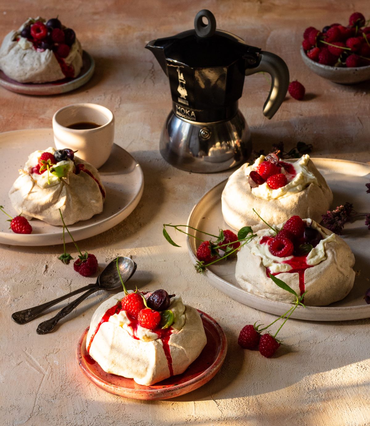 bezy kawowe z kawą z kawiarki Bialetti