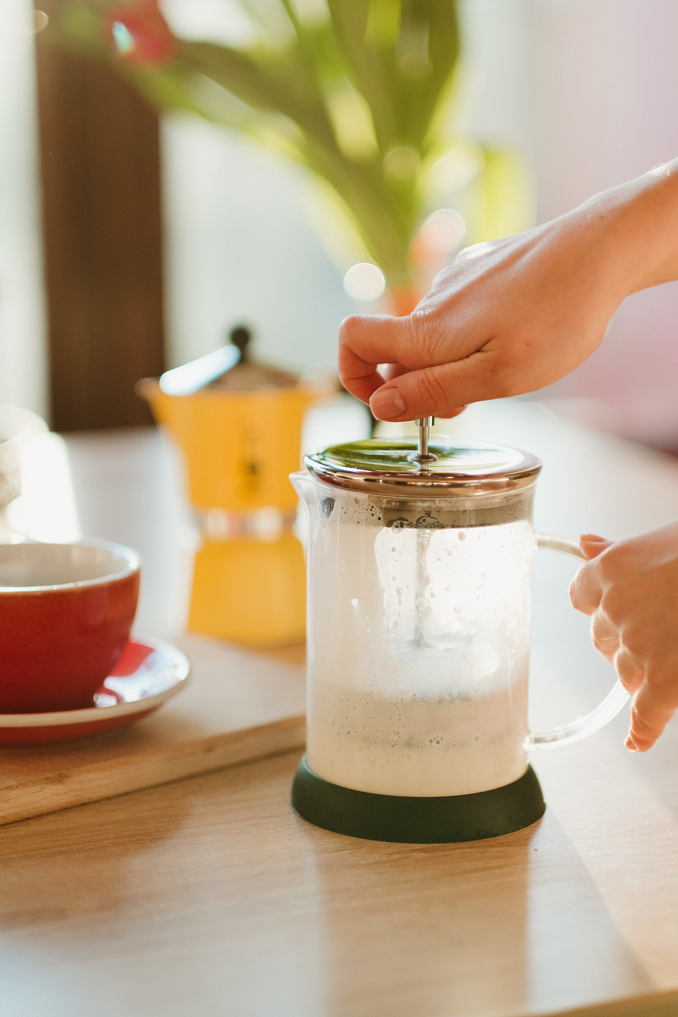 spieniania mleka w french press
