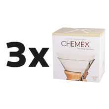 Zestaw: 3x Chemex filtry papierowe okrągłe 6, 8, 10 filiżanek