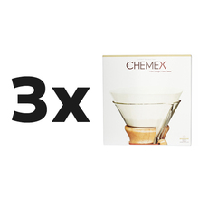 Zestaw: 3x Chemex - Filtry papierowe okrągłe, niezłożone 6, 8, 10 filiżanek