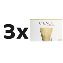 Zestaw: 3x Chemex - Filtry papierowe brązowe, niezłożone 3 filiżanki