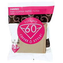 Hario filtry papierowe Misarashi brązowe - V60-01 - 100 Sztuk