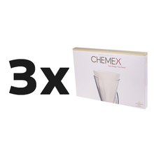 Zestaw: 3x Chemex - Filtry papierowe białe, niezłożone 3 filiżanki