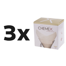 Zestaw: 3x Chemex filtry papierowe kwadratowe - Białe - 6, 8, 10 filiżanek
