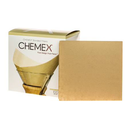 Chemex filtry papierowe kwadratowe Brązowe - 6, 8, 10 filiżanek (outlet)
