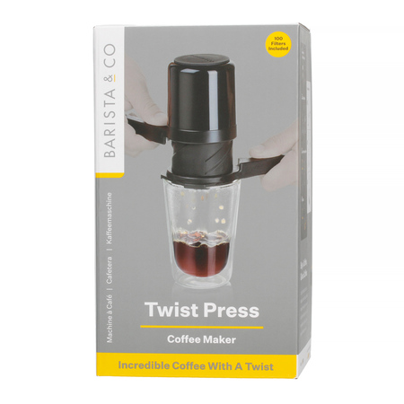 Barista & Co - Twist Press Compact Coffee Maker Black